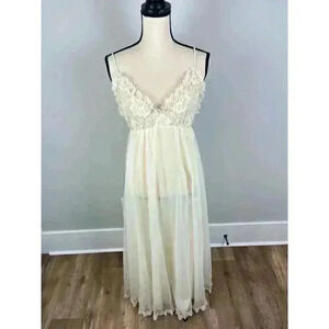 Vtg Tosca Of California Women's S Nightgown Lace Peignoir Bridal Coquette